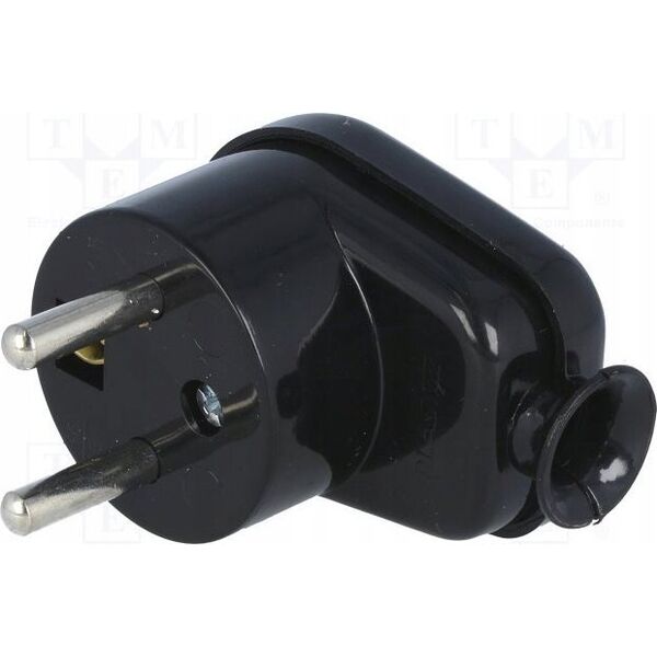 Orno ORNO WTYCZKA GUMOWA Z UCHWYTEM IP44 CZARNA 2P+Z WT-16/CZARNY 9919845 5907522194963