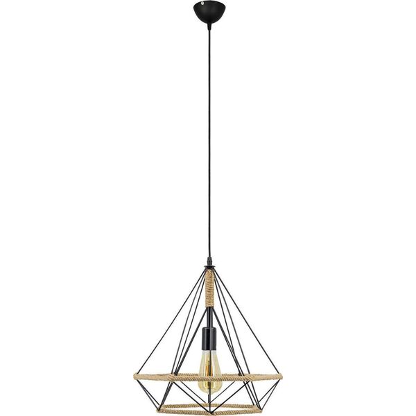 Lampa wisząca Mdeco Druciana LAMPA wisząca ELM8802/1 ZWIS - 06 MDECO metalowa OPRAWA industrialny ZWIS loftowy czarny 9927114 5902021249558