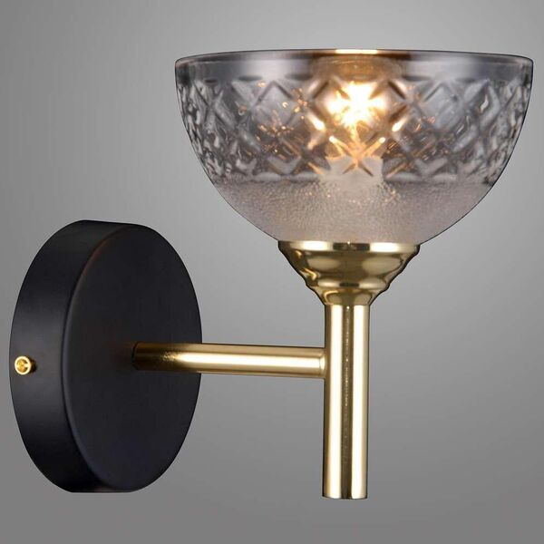Kinkiet Italux Kinkiet LAMPA ścienna TOMASSO WL-43027-1 Italux klasyczna OPRAWA kryształowa złota czarna 9932729 5902854531066