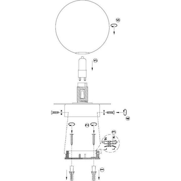 Lampa sufitowa Markslojd Plafon LAMPA sufitowa MINI 108344 Markslojd szklana OPRAWA kula ball IP44 biała czarna 9934665 7330024602809