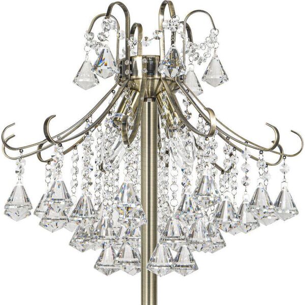 Lampa podłogowa Mdeco LAMPA stojąca ELM6248/4F 21QG+TR MDECO szklana OPRAWA z kryształkami podłogowa glamour mosiądz przezroczysta 9935129 5902021247448