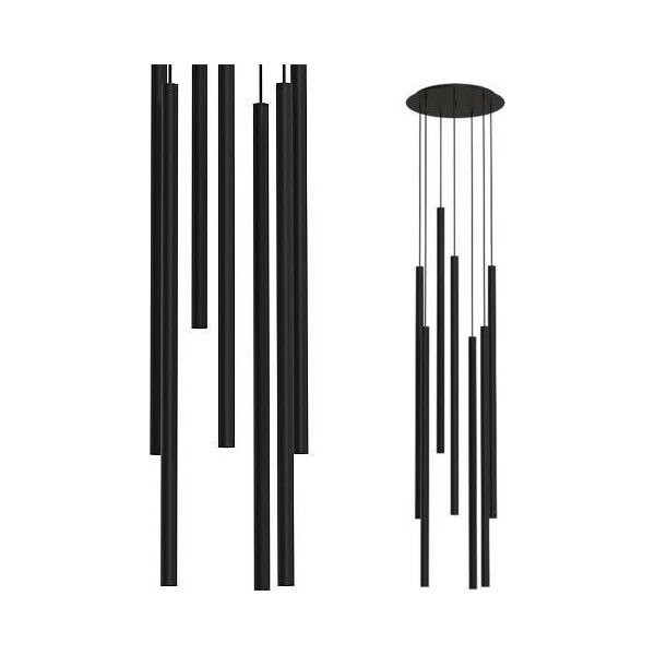 Lampa wisząca Nowodvorski Lampa wisząca LASER 7667 Nowodvorski metalowa kaskada do salonu czarna 9935841 5903139766791