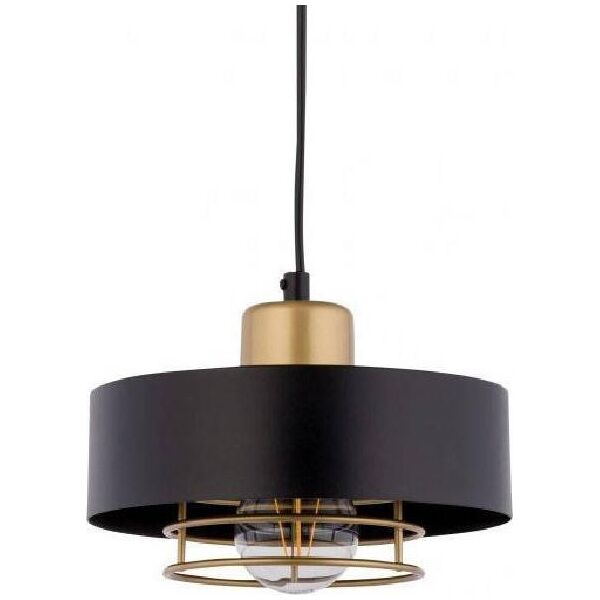 Lampa wisząca Sigma LAMPA wisząca POKER 32060 Sigma loftowa OPRAWA okrągły ZWIS metalowy czarny złoty 9937335 5907554413179