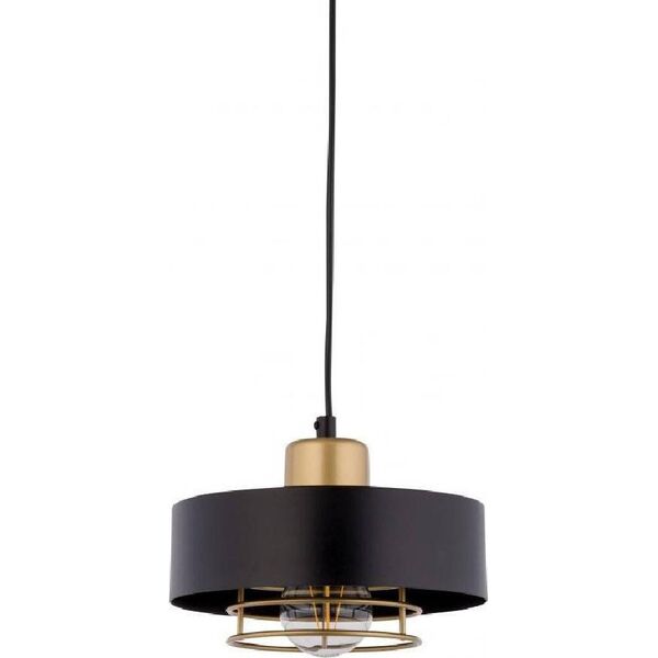 Lampa wisząca Sigma LAMPA wisząca POKER 32060 Sigma loftowa OPRAWA okrągły ZWIS metalowy czarny złoty 9937335 5907554413179