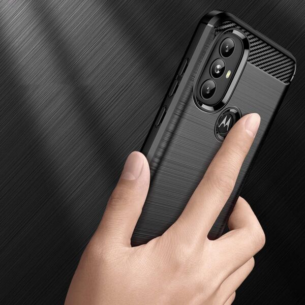 Hurtel Carbon Case elastyczne etui pokrowiec Motorola Moto G Power 2022 czarny 9939010 9145576240113
