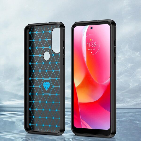 Hurtel Carbon Case elastyczne etui pokrowiec Motorola Moto G Power 2022 czarny 9939010 9145576240113