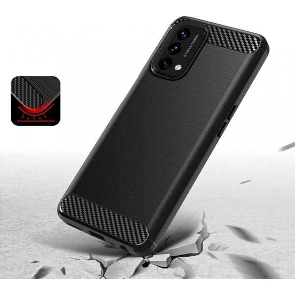 Hurtel Carbon Case elastyczne etui pokrowiec OnePlus Nord N200 5G czarny 9939036 9145576240144