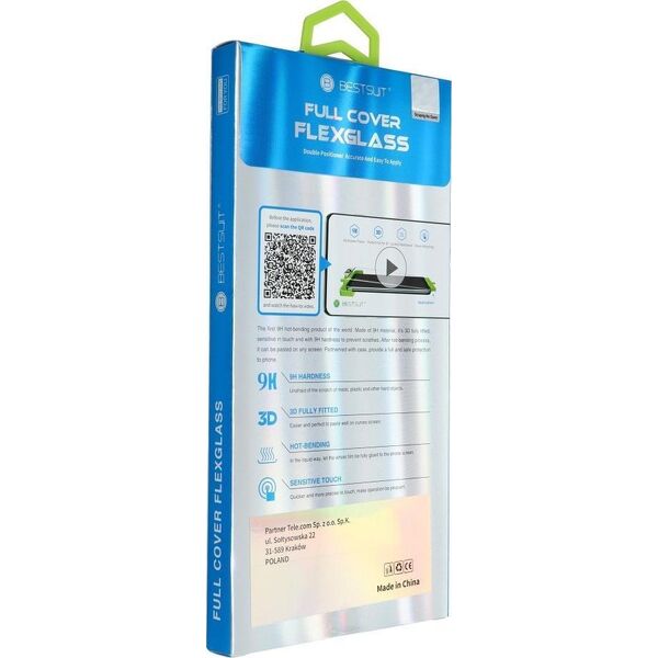 Partner Tele.com Szkło hybrydowe Bestsuit Flexible 5D Full Glue do Samsung Galaxy S22 Ultra czarny (Hot Bending) - działający czytnik 9939460 5903396145025