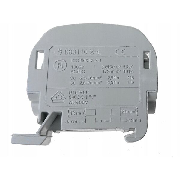 Simet Blok rozdzielczy - odgałęźny Al/Cu SCB 25 (80110) SIMBLOCK szary 81501002 10000632 5907813232916