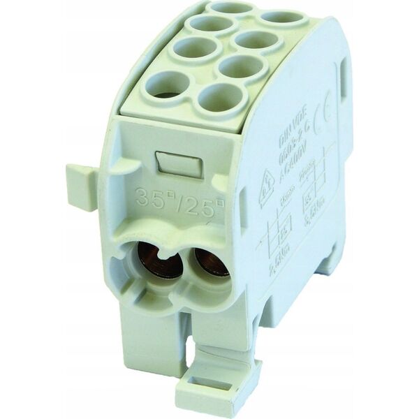 Simet Blok rozdzielczy 1-potencjałowy łączony 125A 2x4-35mm2, 2x2,5-25mm2 szary SCB 35-Cu 81504002 10000654 5907813234248