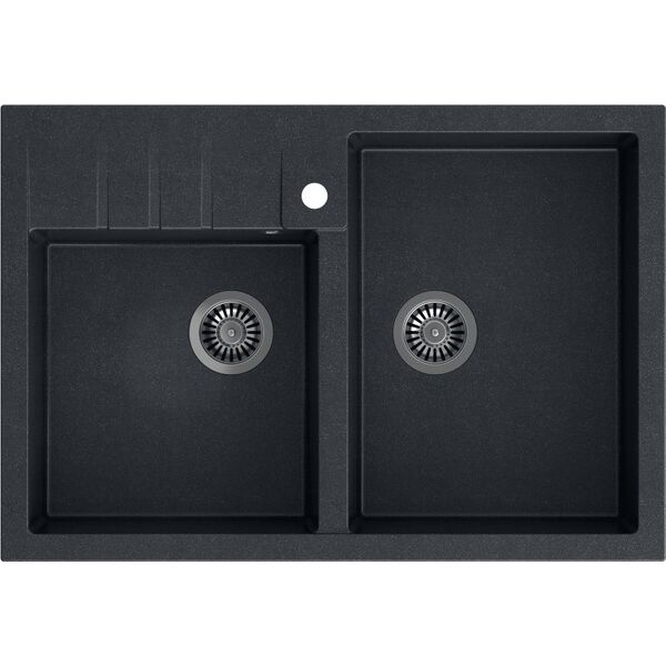 Zlewozmywak Quadron BILL 120 GraniteQ black diamond/slementy stalowe 9986912 5903242539961