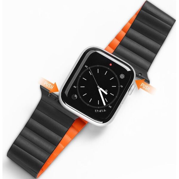 Dux Ducis Dux Ducis Magnetic Strap pasek do Watch 7 / 6 / 5 / 4 / 3 / 2 / SE (41 / 40 / 38mm) magnetyczna opaska czarno-pomarańczowy (Chain Version) 10013890 6934913044728
