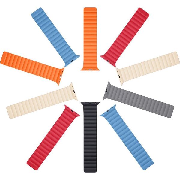 Dux Ducis Dux Ducis Magnetic Strap pasek do Watch 7 / 6 / 5 / 4 / 3 / 2 / SE (41 / 40 / 38mm) magnetyczna opaska czarno-pomarańczowy (Chain Version) 10013890 6934913044728