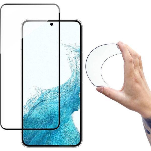 Wozinsky Wozinsky Full Cover Flexi Nano folia szklana szkło hartowane z ramką Samsung Galaxy S22+ (S22 Plus) przezroczysty 10014632 9145576242056