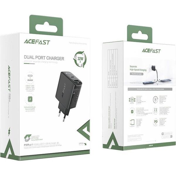 Ładowarka Acefast A5 1x USB-A 1x USB-C 2.4 A (6974316280118) 10016606 6974316280118