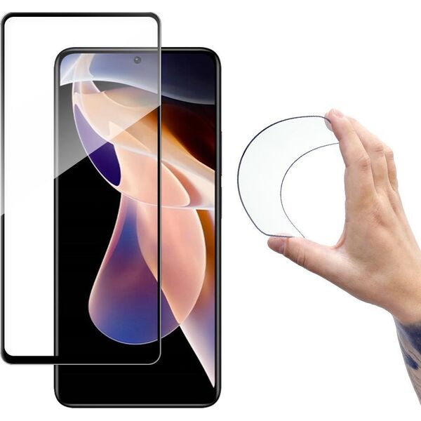 Wozinsky Wozinsky Full Cover Flexi Nano folia szklana szkło hartowane z ramką Xiaomi Redmi Note 11 Pro+ / 11 Pro przezroczysty 10063062 9145576240359