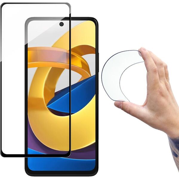 Wozinsky Wozinsky Full Cover Flexi Nano folia szklana szkło hartowane z ramką Xiaomi Poco M4 Pro 5G przezroczysty 10063066 9145576240366