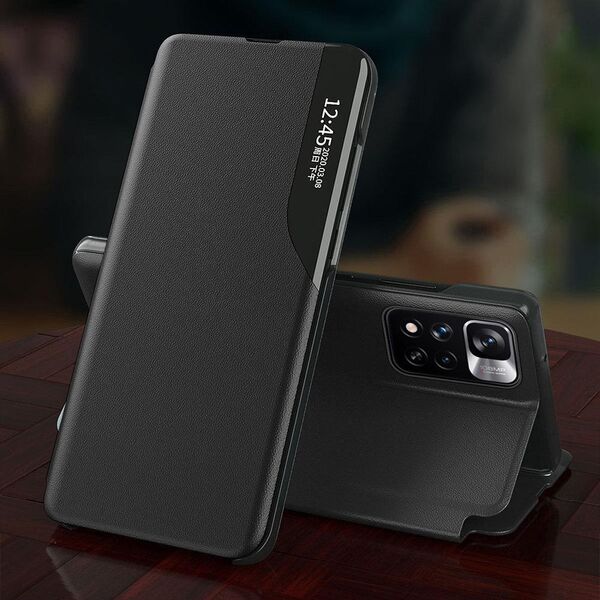 Clear View Eco Leather View Case elegancki futerał etui z klapką i funkcją podstawki Xiaomi Poco X4 NFC 5G czerwony 10063562 9145576241400