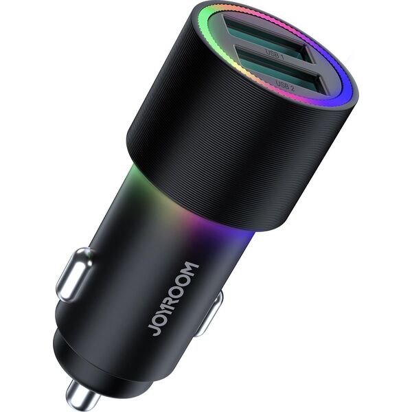 Ładowarka Joyroom Joyroom samochodowa ładowarka 2 x USB z podświetleniem 24W czarny (JR-CL10) 10065328 6941237177537