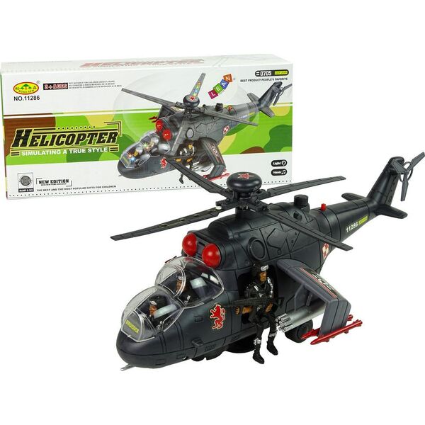 LeanToys Helikopter Ogromne Skrzydła Światła Czarny Dźwięk Obraca Się 10074066 5904204758949