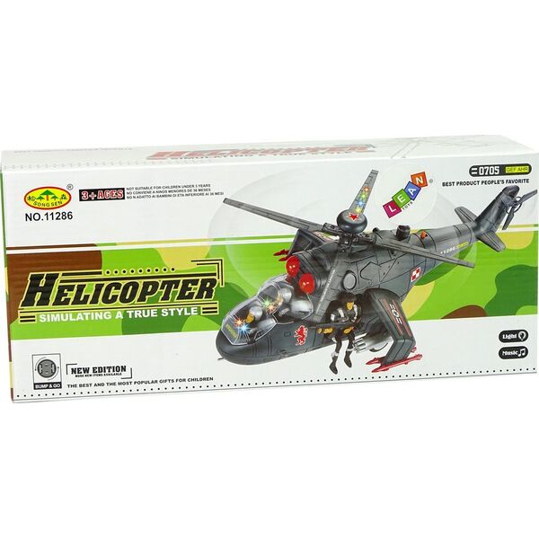 LeanToys Helikopter Ogromne Skrzydła Światła Czarny Dźwięk Obraca Się 10074066 5904204758949