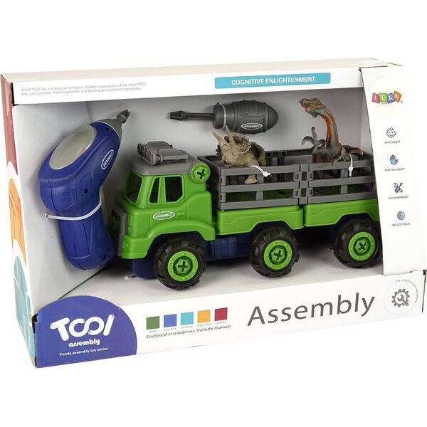 LeanToys Ciężarówka Transport Dinozaury Wkrętarka Śrubokręt Do Rozkręcania 10074119 5904204758918