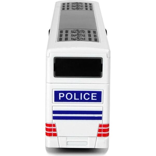 LeanToys Autobus Policyjny Dwupiętrowy Biały z Naciągiem Dźwięk 10074239 5904204758864