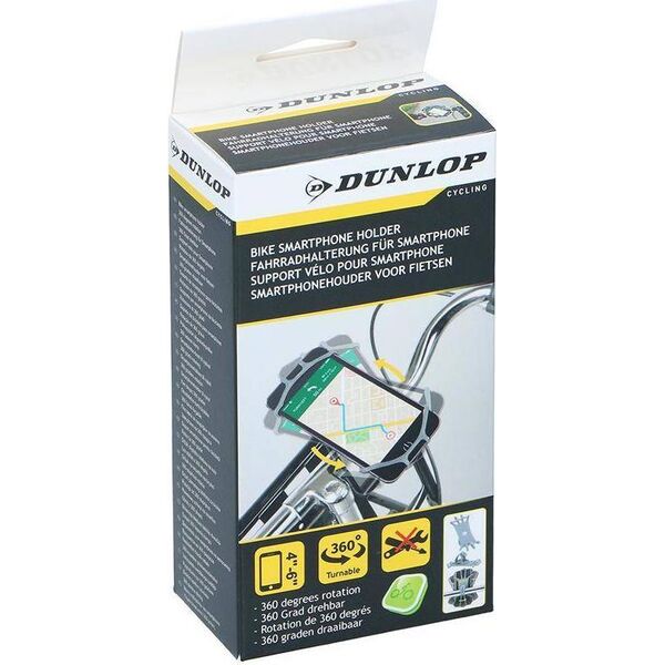 Dunlop Dunlop - uchwyt rowerowy do telefonu 10-15 cm obrotowy (szary) 10074815 5904501201179