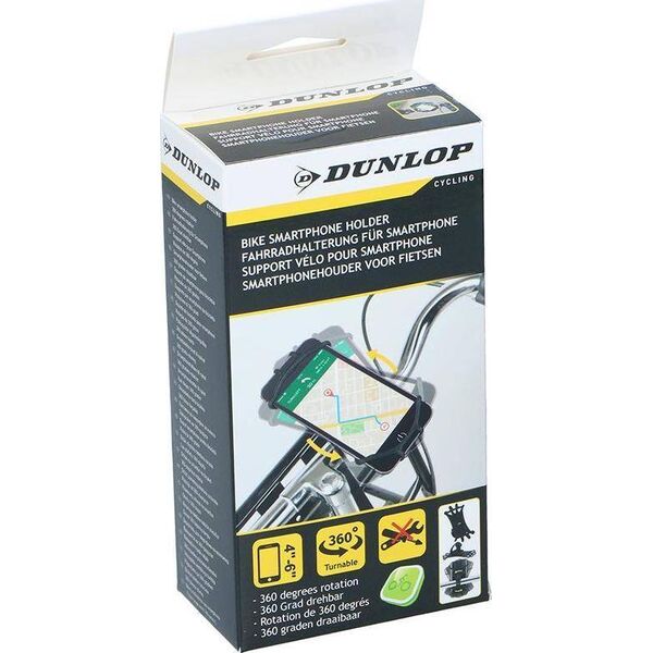 Dunlop Dunlop - uchwyt rowerowy do telefonu 10-15 cm obrotowy (szary) 10074815 5904501201179