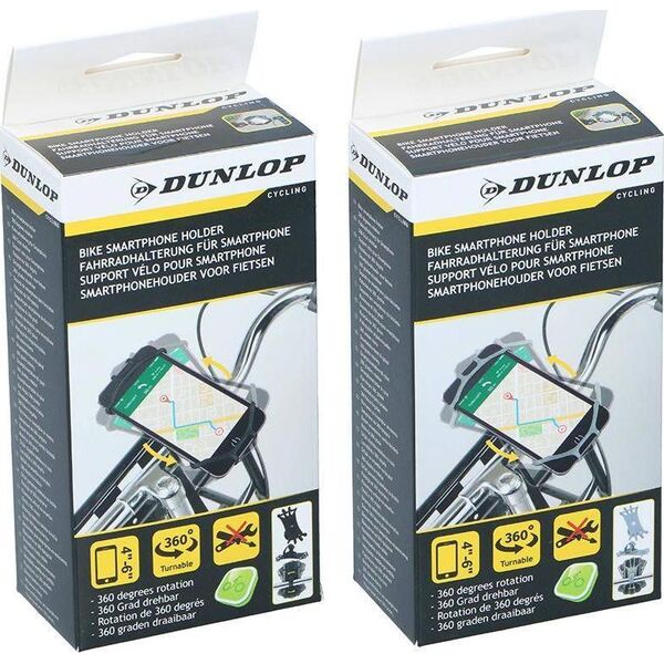 Dunlop Dunlop - uchwyt rowerowy do telefonu 10-15 cm obrotowy (szary) 10074815 5904501201179