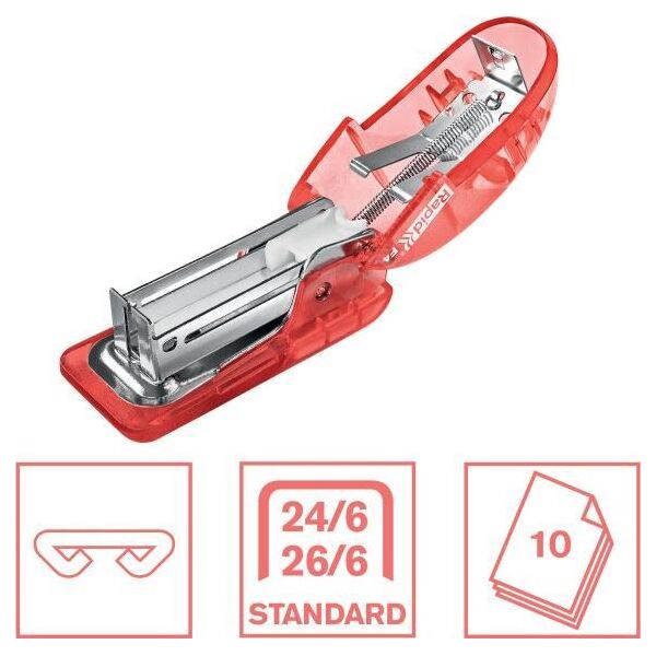 Zszywacz Rapid Zszywacz mini Rapid Colour"Breeze F4, 10 kartek, 5 lat gwarancji, koralowy 5001531 10089318 4051661037993