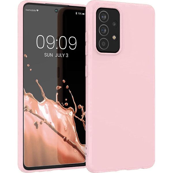 Hurtel Silicone Case elastyczne silikonowe etui pokrowiec Samsung Galaxy A03s różowy 10102349 9145576240731