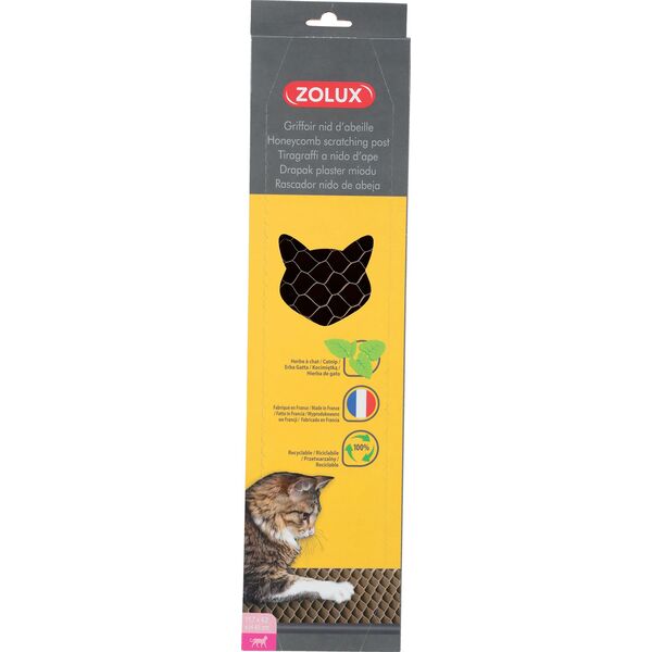 Zolux Drapka kartonowa Plaster miodu z kocimiętką 110x40x450 mm 10104459 3336025040286