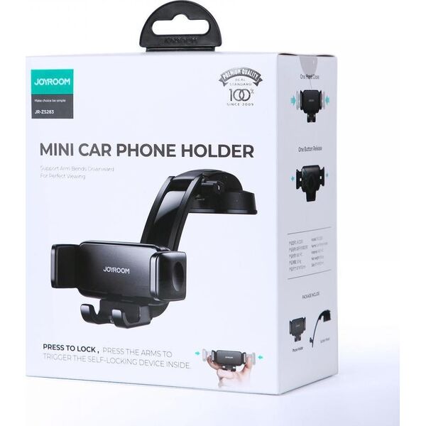 Joyroom Joyroom Uchwyt samochodowy Joyroom JR-ZS283 Dash & Windshield Car Mount Black 10112692 6941237176554