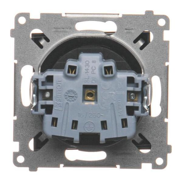 Kontakt-Simon Simon 54 Gniazdo wtyczkowe z uziemieniem i przesłonami (moduł) 16A 250V zaciski śrubowe czarny mat DGZ1Z.01/49 10134658 5902787870898