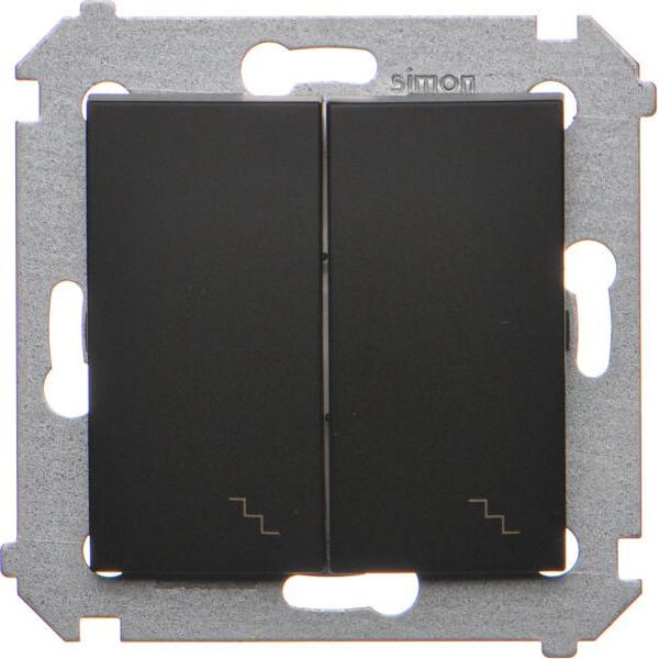 Kontakt-Simon Simon 54 Łącznik schodowy podwójny z podświetleniem (moduł) 10AX 250V zaciski śrubowe czarny mat DW6/2L.01/49 10134685 5902787870409
