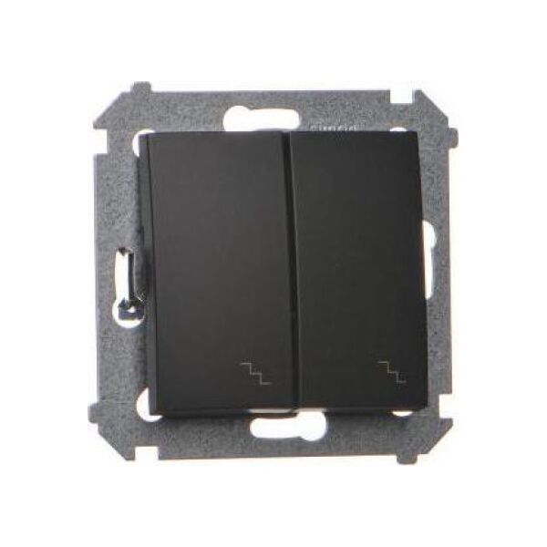 Kontakt-Simon Simon 54 Łącznik schodowy podwójny (moduł) 10AX 250V zaciski śrubowe czarny mat DW6/2.01/49 10134686 5902787870393