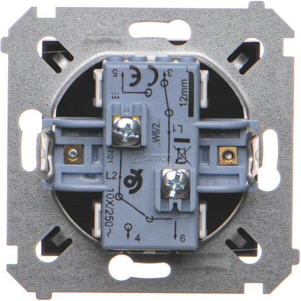 Kontakt-Simon Simon 54 Łącznik schodowy podwójny (moduł) 10AX 250V zaciski śrubowe czarny mat DW6/2.01/49 10134686 5902787870393