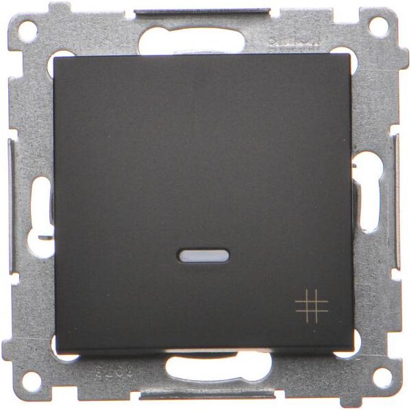 Kontakt-Simon Simon 54 Łącznik krzyżowy z podświetleniem LED (moduł) 10AX 250V szybkozłącza czarny mat DW7L.01/49 10134690 5902787870416