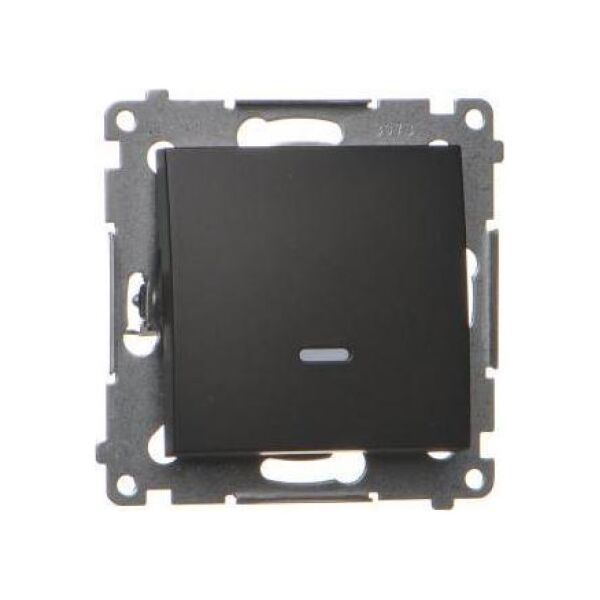 Kontakt-Simon Simon 54 Łącznik jednobiegunowy z podświetleniem LED (moduł) 10AX 250V szybkozłącza czarny mat DW1L.01/49 10134691 5902787870225