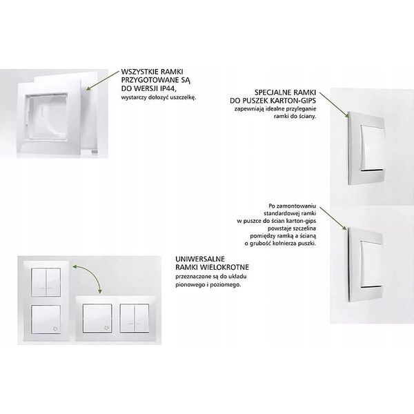 Kontakt-Simon Simon 54 Premium Ramka 2-krotna PREMIUM do puszek karton-gips IP20 / IP44 czarny mat DRK2/49 10134773 5902787871932