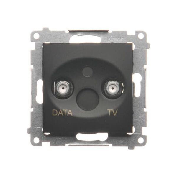 Kontakt-Simon Simon 54 Gniazdo TV-DATA. Dwa porty wyjściowe typu F (moduł). Częstotliwość dla wejścia 5-1000 MHz czarny mat DAD1.01/49 10139091 5902787871185