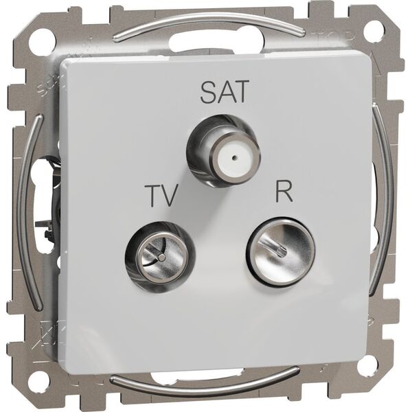 Schneider Electric Sedna Design, Gniazdo R/TV/SAT końcowe (4dB), srebrne aluminium 10139111 3606481466990