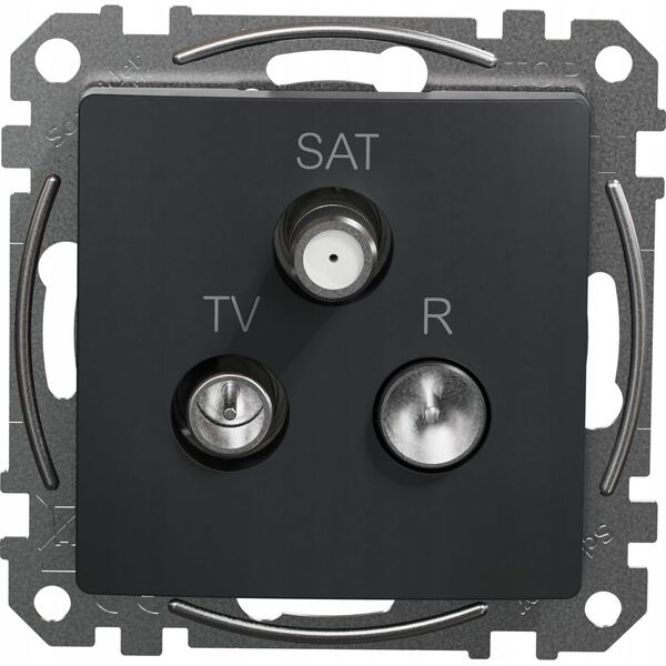 Schneider Electric Sedna Design, Gniazdo R/TV/SAT końcowe (4dB), czarny antracyt 10139113 3606481467416
