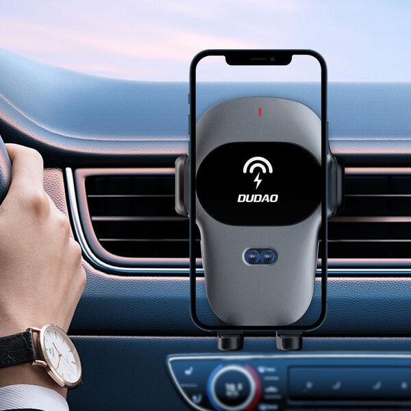 Dudao Dudao uchwyt samochodowy z wbudowaną ładowarką bezprzewodową Qi 15W szary (F20xs) 10168597 6973687243487