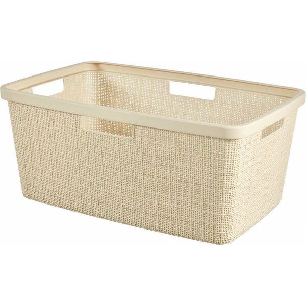 Kosz na pranie Curver Kosz do Magla Łazienkowy JUTE 46L w Kremowym kolorze 10178831 3253928091033