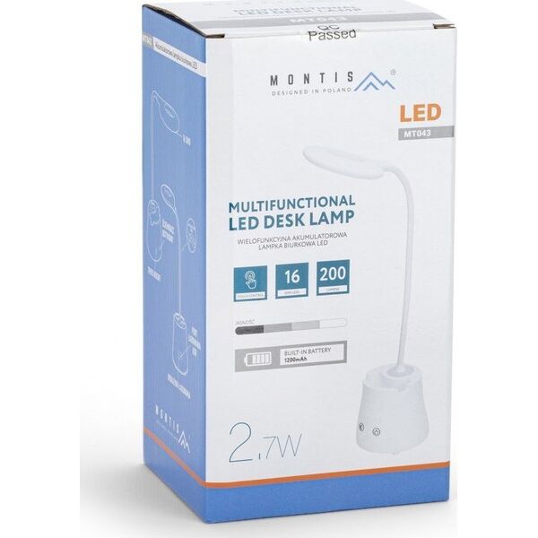 Lampka biurkowa Montis biała  (MT043) 10183430 5901811404535