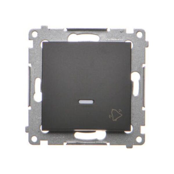 Kontakt-Simon Simon 54 Przycisk dzwonek” z podświetleniem LED (moduł) 16AX 250V zaciski śrubowe czarny mat DD1AL.01/49 10250413 5902787870607