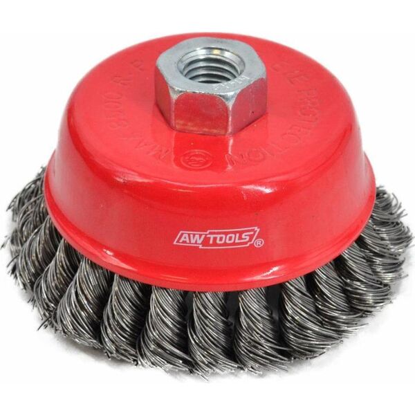 AWTools AWTOOLS SZCZOTKA DOCZOŁOWA 100mm / DRUT SKRĘCANY / GWINT M14 10320197 5903678600679