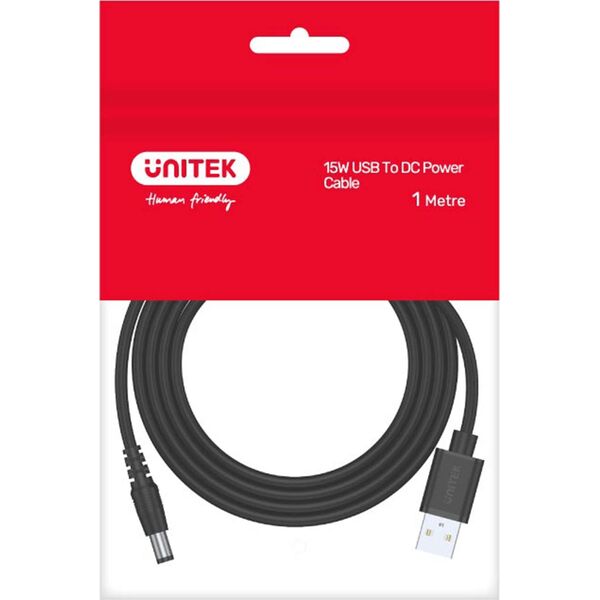Kabel USB Unitek USB-A - DC 3.5 mm 1 m Czarny (Y-C495BK) 10331282 4894160018502